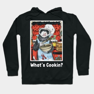 Chef Ferret - What's Cooking? - White Outlined Design Hoodie